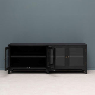 Black Wood 4 Door Media Unit in Furniture from Oriana B. www.orianab.com