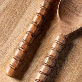Carved Wood Handle | Set of 2 Salad Servers in Kitchen from Oriana B. www.orianab.com
