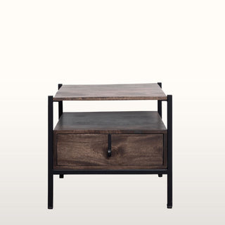 Dark Wood and Black Metal Side Table in Furniture from Oriana B. www.orianab.com