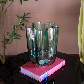 Medium Green Glass Vase in Vases & Plant Pots from Oriana B. www.orianab.com
