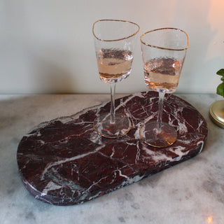 Salmo Oval Red Marble Serving Board in Homewares from Oriana B. www.orianab.com