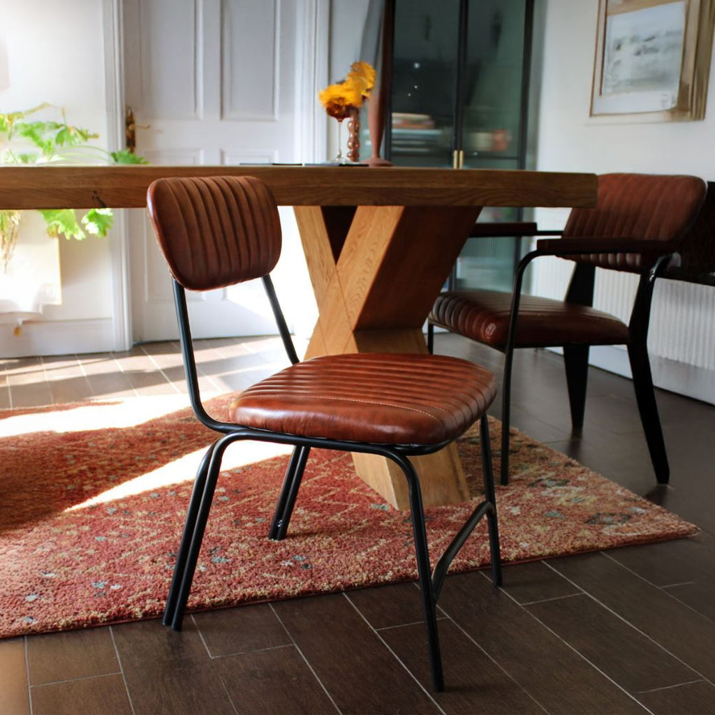 Tan Industrial Dining Chair – Oriana B