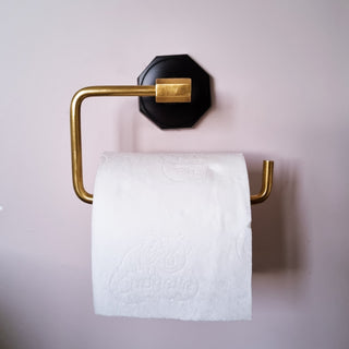 Black & Gold Toilet Roll Holder | Oriana B. Oriana BHomewares