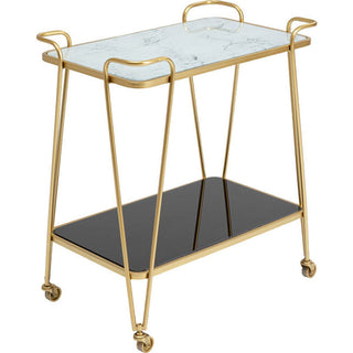 Gold Bar Cart with white and black marbleOriana BFurniture