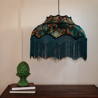 Large Floral Design Fringed Lamp Shade | Pendant & LampOriana BLighting