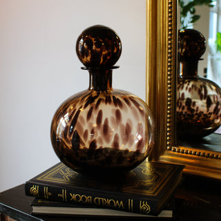 Large Leopard Glass Bottle with StopperOriana BHomewares