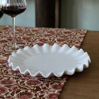 White Ruffled Cake Plate in Homewares from Oriana B. www.orianab.com