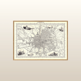 Vintage City Map of Dublin Print | 50x70