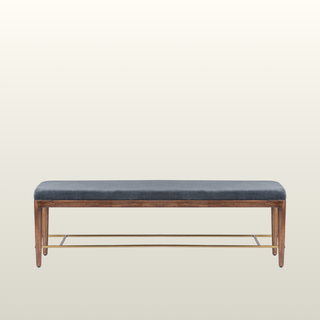 Upholstered Bench | Smokey Blue Velvet