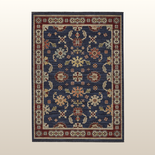 Vesper Navy/Gold | Wool Blend Rug