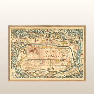 Vintage City Map of Kyoto Print | 50x70