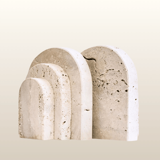 Arched Travertine Bookends | Set of 2
