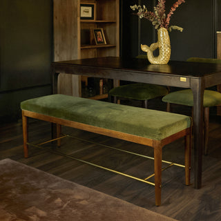 Upholstered Bench | Green Velvet