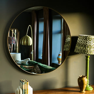 Portland | Round Gold Framed Mirror | 90cm