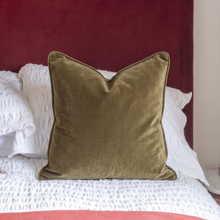 Pippa Velvet Cushion | Moss Green | 50x50