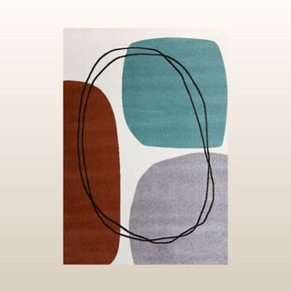 Abstract Pattern Rug | Blue & Brown | 3 Sizes in Archived from Oriana B www.orianab.com
