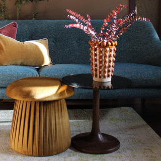 Amber Smoked Glass & Wood Side Table in Furniture from Oriana B www.orianab.com