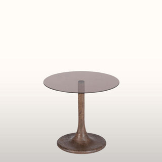 Amber Smoked Glass & Wood Side Table in Furniture from Oriana B www.orianab.com