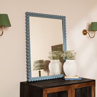 Amelia Bobbin Mirror | Sky Blue in Mirrors from Oriana B www.orianab.com