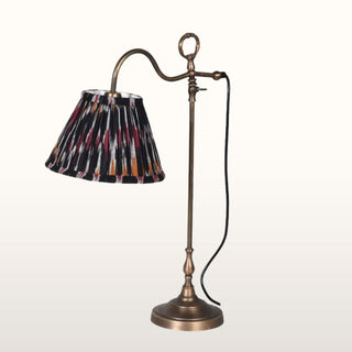 Antique Brass Desk Lamp with Ikat Shade in Lamps from Oriana B. www.orianab.com