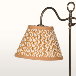 Antique Brass Lamp with Pleated Mustard Shade in Archived from Oriana B www.orianab.com