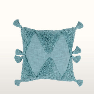 Aqua Tassel Cushion | 45x45 in Homewares from Oriana B www.orianab.com