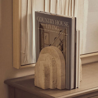 Arched Travertine Bookends | Set of 2 in Homewares from Oriana B www.orianab.com