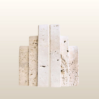 Arched Travertine Bookends | Set of 2 in Homewares from Oriana B www.orianab.com