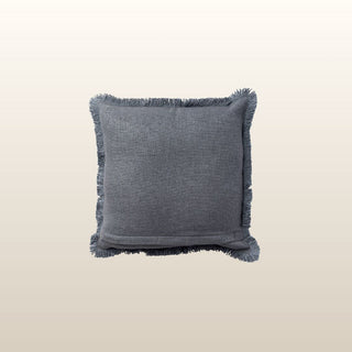 Aubrey Linen Fringed Cushion | Blue | 50x50 in Homewares from Oriana B www.orianab.com