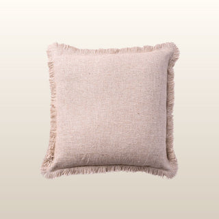 Aubrey Linen Fringed Cushion | Blush | 50x50 in Homewares from Oriana B www.orianab.com
