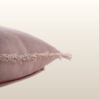 Aubrey Linen Fringed Cushion | Blush | 50x50 in Homewares from Oriana B www.orianab.com