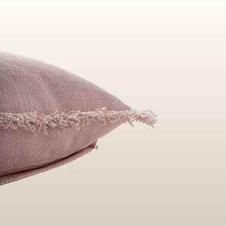 Aubrey Linen Fringed Cushion | Blush | 50x50 in Homewares from Oriana B www.orianab.com