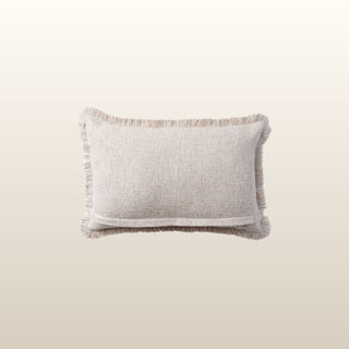 Aubrey Linen Fringed Cushion | Ecru | 40x60 in Homewares from Oriana B www.orianab.com