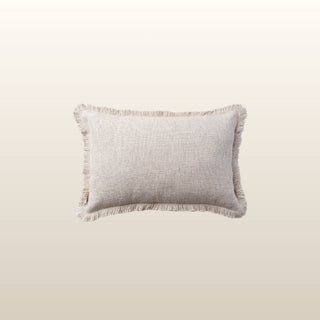 Aubrey Linen Fringed Cushion | Ecru | 40x60 in Homewares from Oriana B www.orianab.com