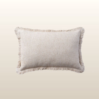 Aubrey Linen Fringed Cushion | Ecru | 40x60 in Homewares from Oriana B www.orianab.com