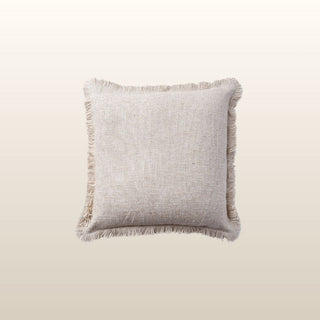 Aubrey Linen Fringed Cushion | Ecru | 50x50 in Homewares from Oriana B www.orianab.com