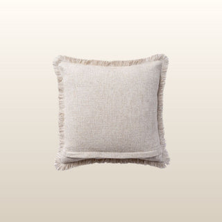 Aubrey Linen Fringed Cushion | Ecru | 50x50 in Homewares from Oriana B www.orianab.com