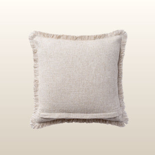 Aubrey Linen Fringed Cushion | Ecru | 50x50 in Homewares from Oriana B www.orianab.com