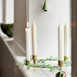 Advent Candle Holder with Glass Leaves