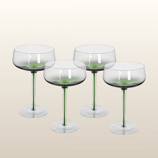 Basil Coupe Glasses | Set of 4 in Homewares from Oriana B www.orianab.com