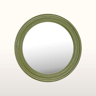 Beaded Circular Mirror | Green in Mirrors from Oriana B www.orianab.com