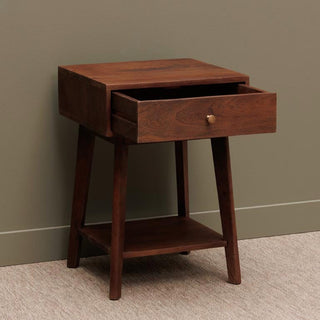 Bedside Table with Single Drawer and Brass Pull in Furniture from Oriana B www.orianab.com