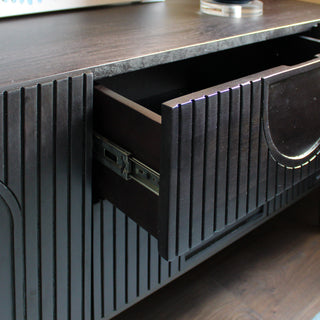 Black 3 Door Decorative TV Cabinet in Furniture from Oriana B www.orianab.com