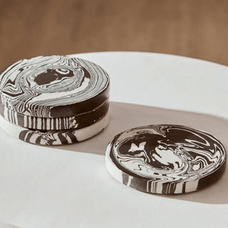 Black and White Marble Coasters | Set of 4 in Homewares from Oriana B www.orianab.com