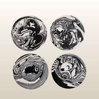 Black and White Marble Coasters | Set of 4 in Homewares from Oriana B www.orianab.com