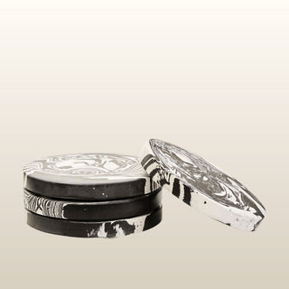 Black and White Marble Coasters | Set of 4 in Homewares from Oriana B www.orianab.com