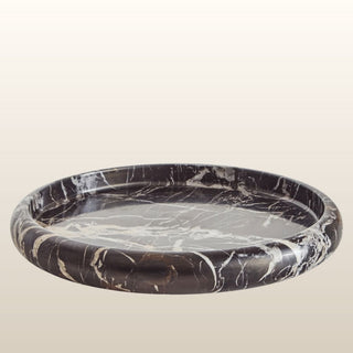 Black and White Marble Round Tray in Homewares from Oriana B www.orianab.com