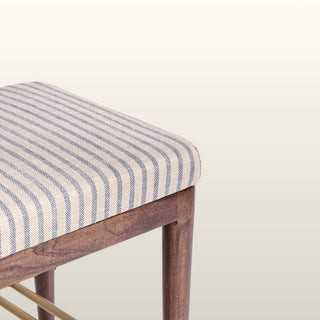 Black and White Striped Mango Wood Upholstered Bench in Furniture from Oriana B www.orianab.com