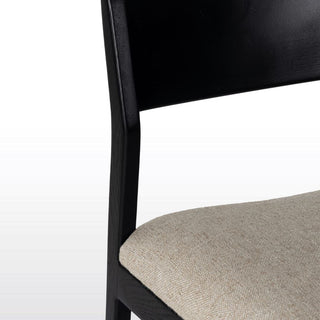 Black Dining Chair | Natural Linen in Furniture from Oriana B www.orianab.com