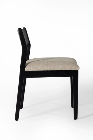 Black Dining Chair | Natural Linen in Furniture from Oriana B www.orianab.com